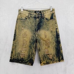 Reset Men’s Denim Shorts Frayed Distressed Jean Shorts P5085
